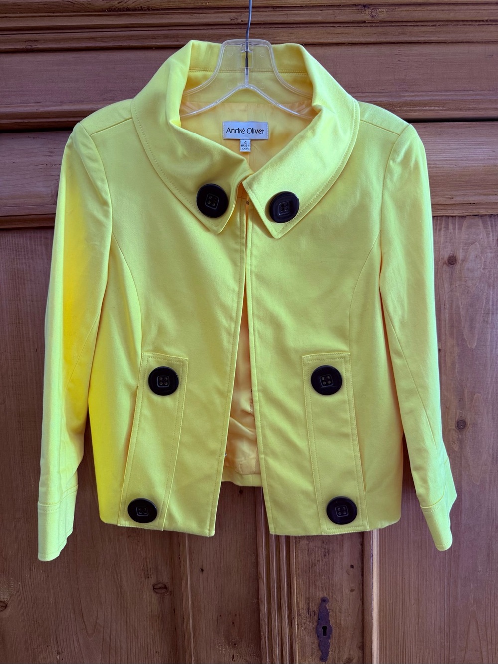 Andre Oliver Yellow Button-Front Blazer